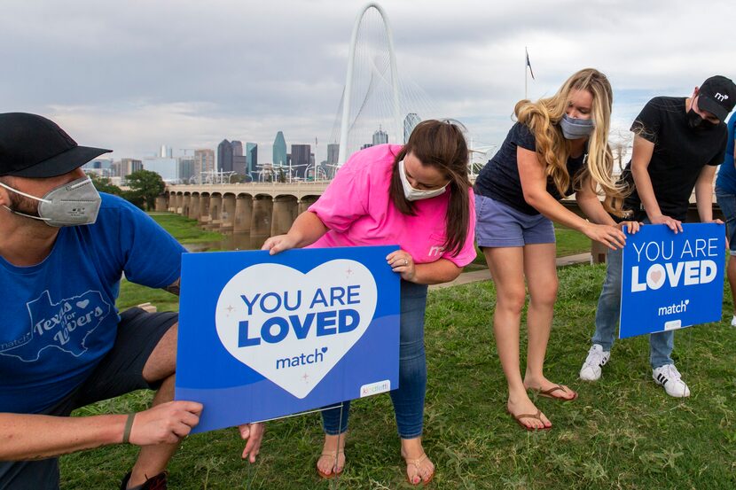 From left: Match employees Nathan Mynarcik, Amy Canaday, Stefnie Howley, and Sean Piña...