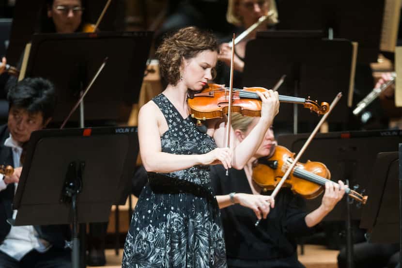 Violinist Hilary Hahn, seen here performing Dvorak's Concerto in A Minor for Violin and...