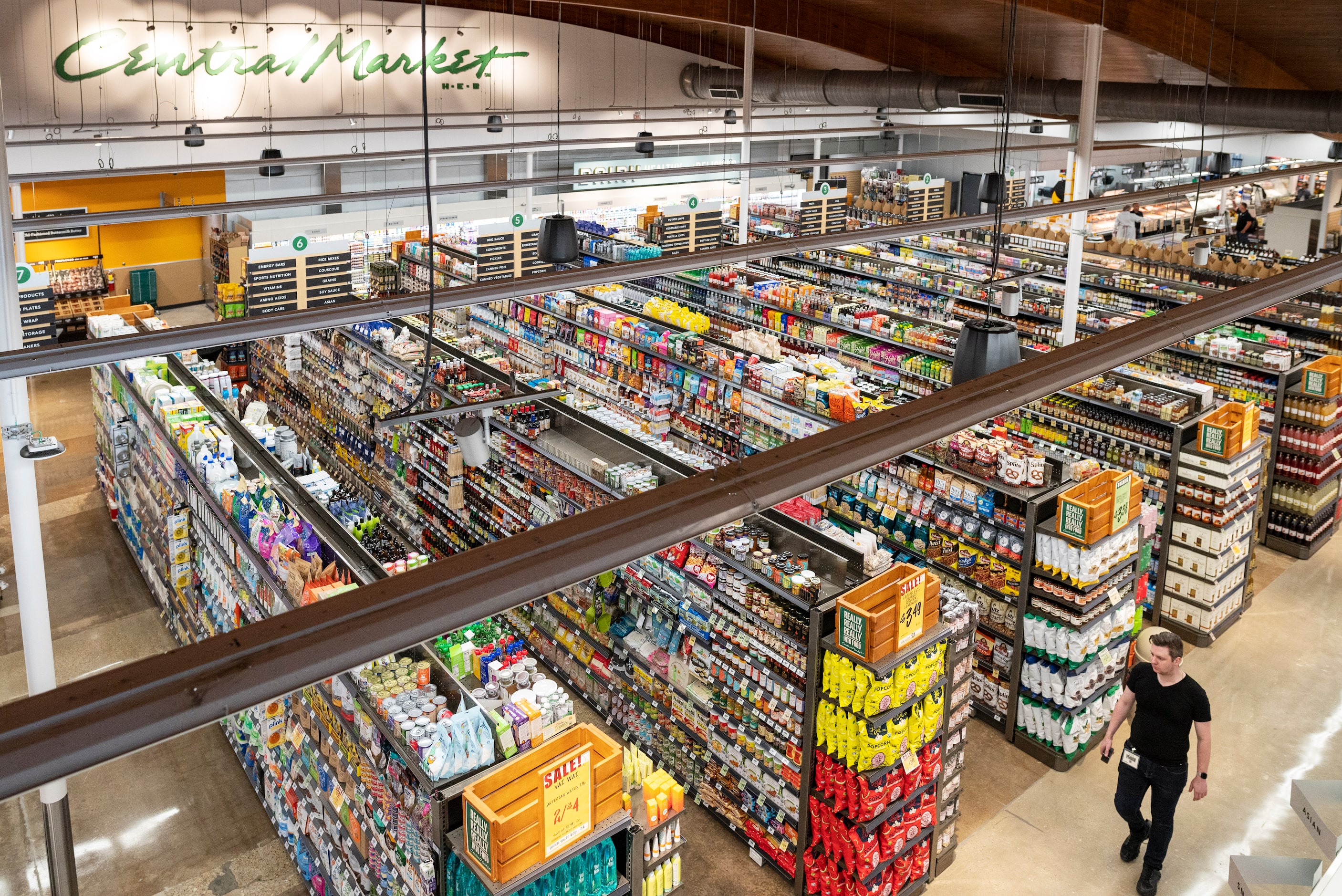 A general overall view from the second level  balcony of the rebuilt Central Market....