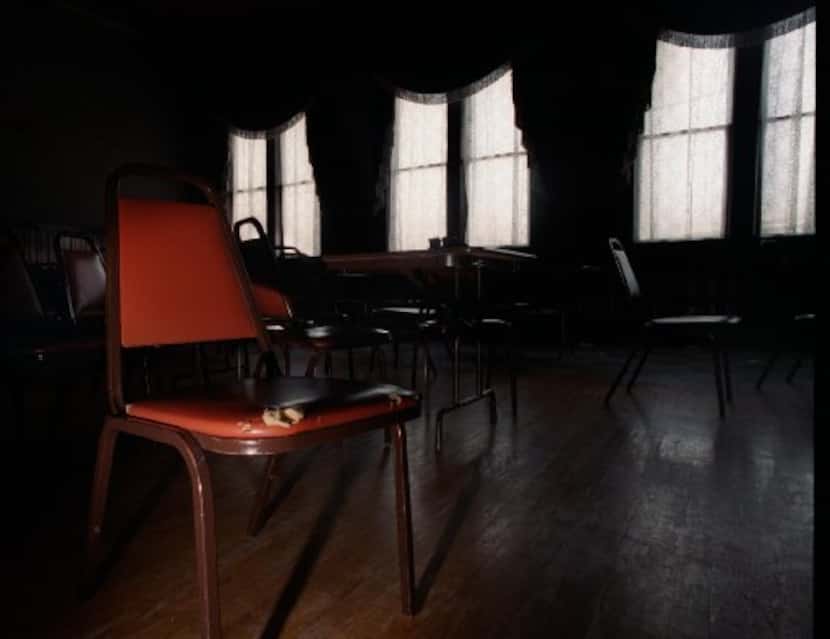 Chairs and tables in the second floor ballroom are said to be moved by the ghost of former...