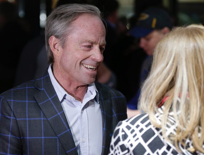 Texas Senate District 8 Republican primary candidate Phillip Huffines greets supporters...