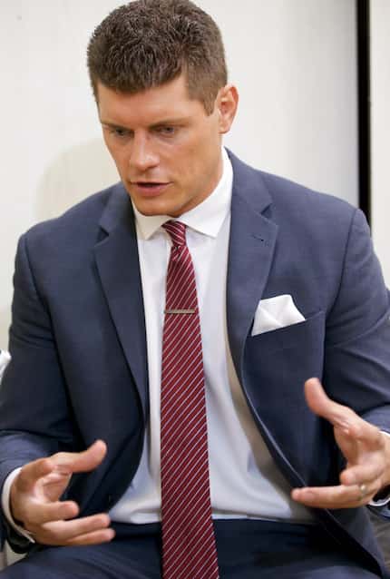 Professional wrestler Cody Rhodes gives an interview before a VIP Wrestling match in...