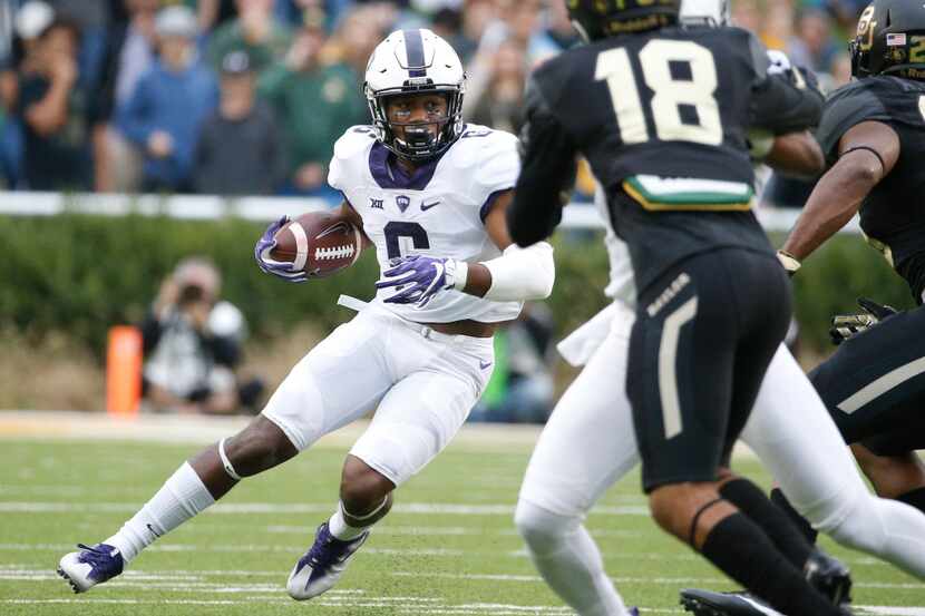 TCU Horned Frogs running back Darius Anderson (6) runs the ball against Baylor Bears in the...
