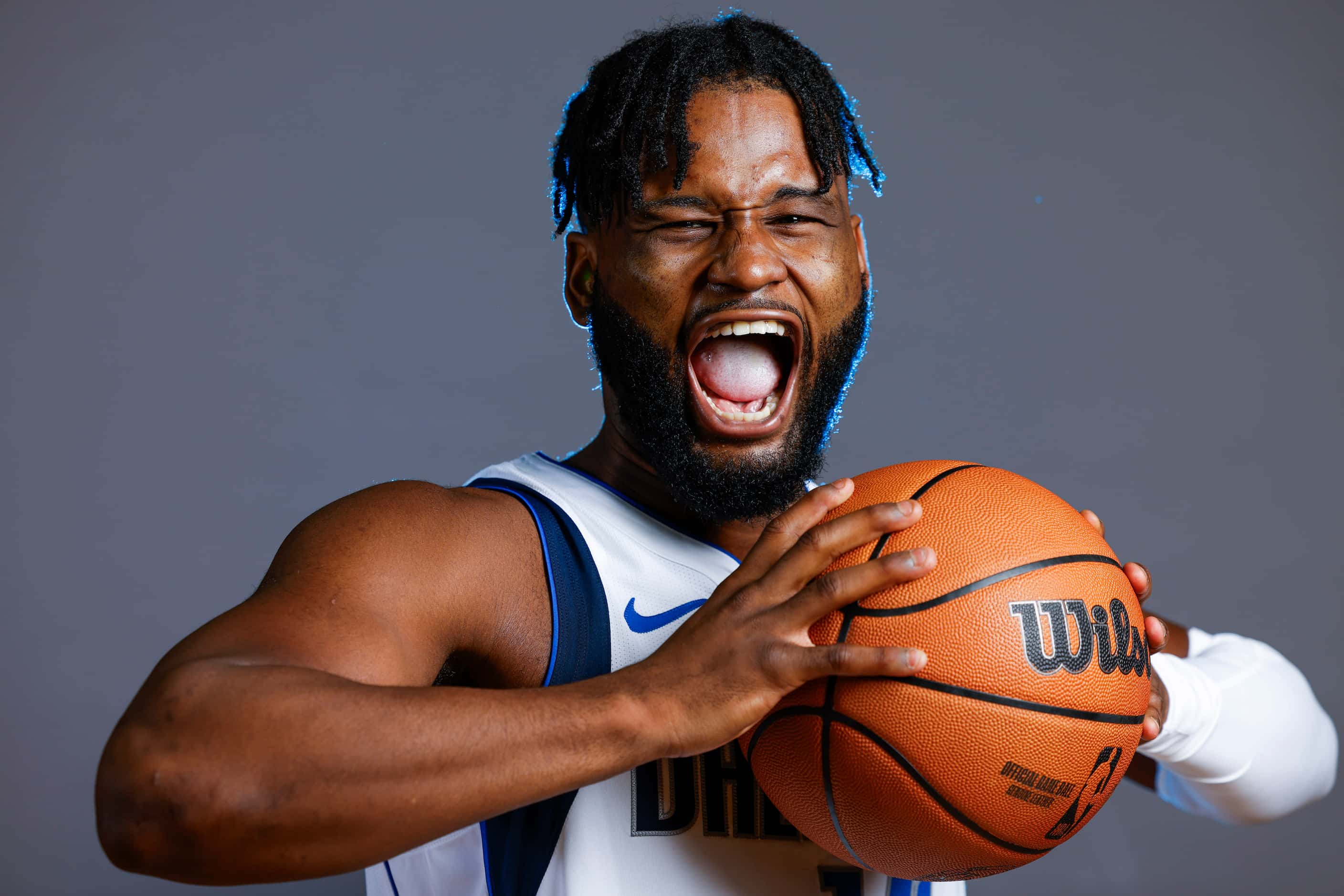 Dallas Mavericks’ Mike Miles Jr. poses for a photo during the media day on Friday, Sept. 29,...