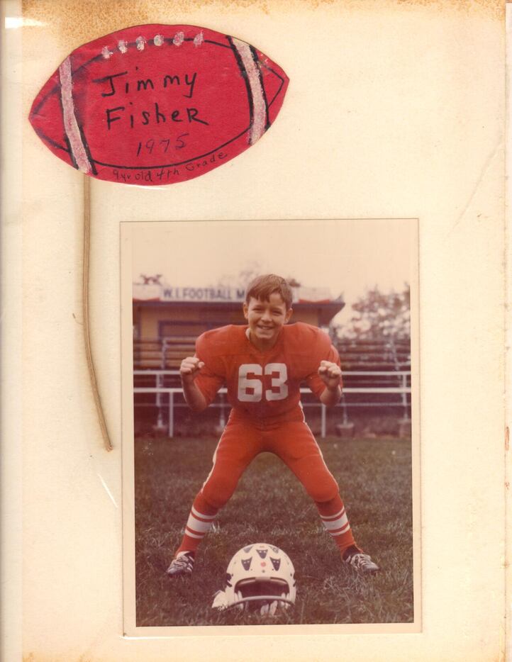 Jimbo Fisher as a Pop Warner football player.