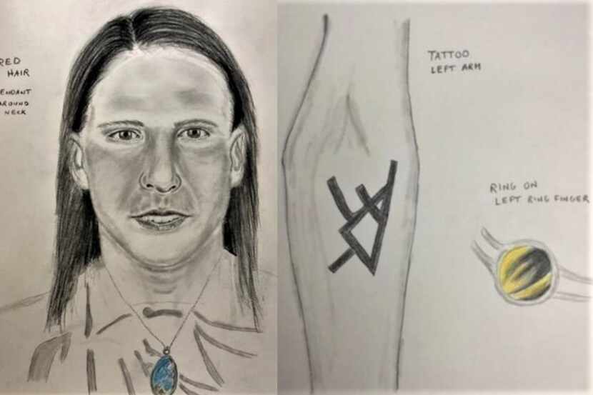 Dallas police said the man had a left forearm tattoo and was wearing a blue pendant necklace...