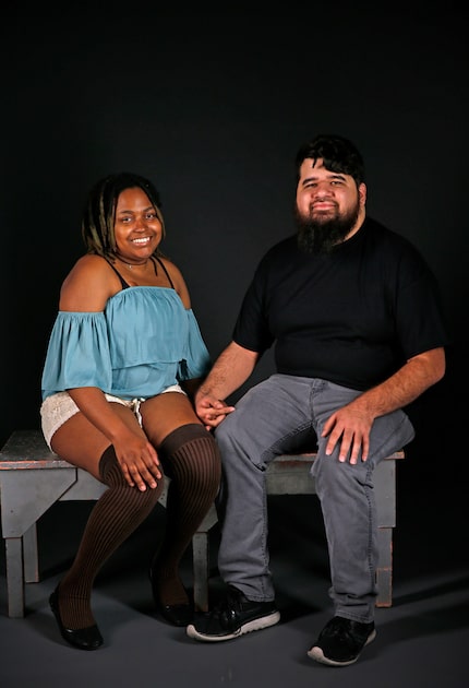 Kwanzaa Bennett (left) and Jonathan Delarosa met while in high school. They've been together...