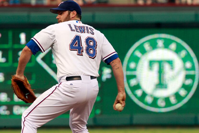 Colby Lewis. Lewis beat the White Sox, 5-2, in Texas' 2012 opener.
