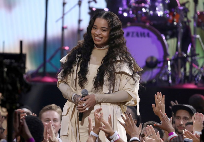 In this Oct. 9, 2018 file photo, Ella Mai performs "Boo'd Up" at the American Music Awards...