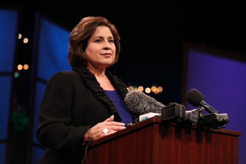 Lieutenant governor candidate Leticia van de Putte answered questions at a Q&A session after...