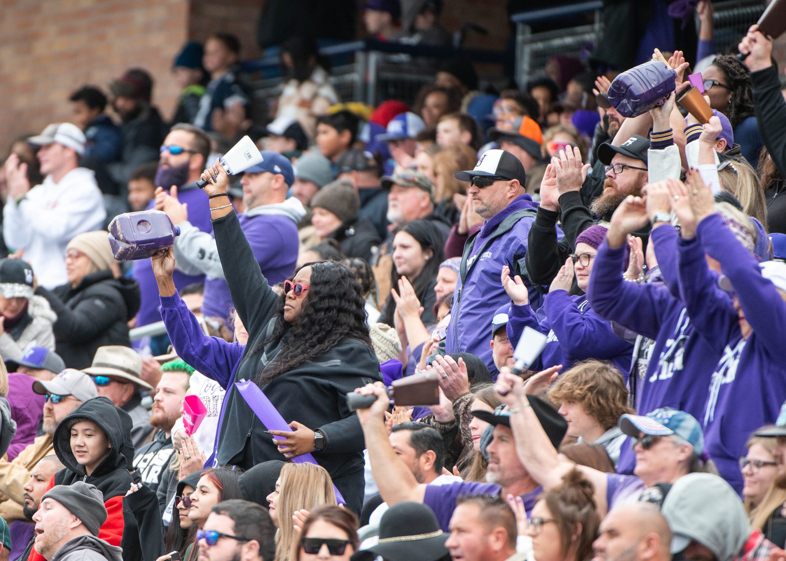 Anna fans cheer in the first half during a Class 4A Division I Region II semifinal high...