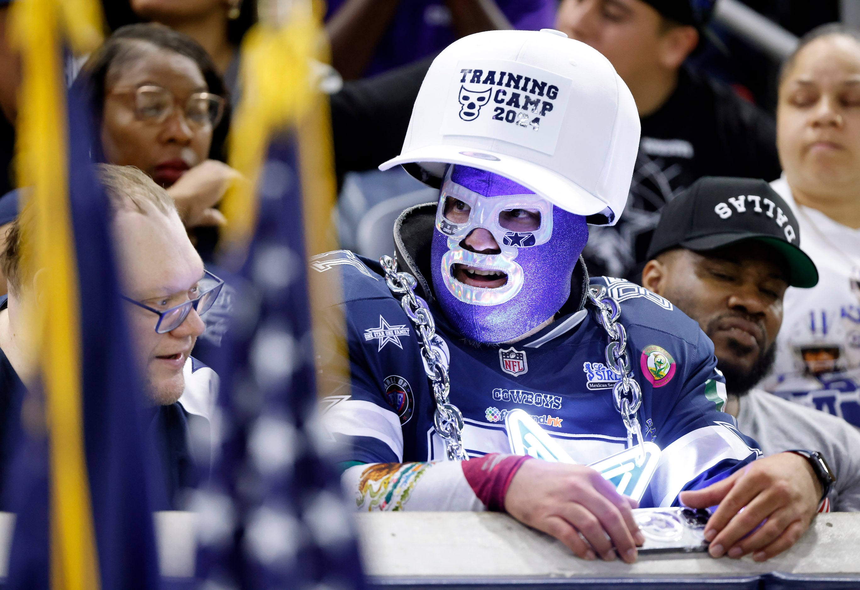 Dallas Cowboys Super Cowboy Miguel Castellanos of Grand Prairie (right) waits for the Season...