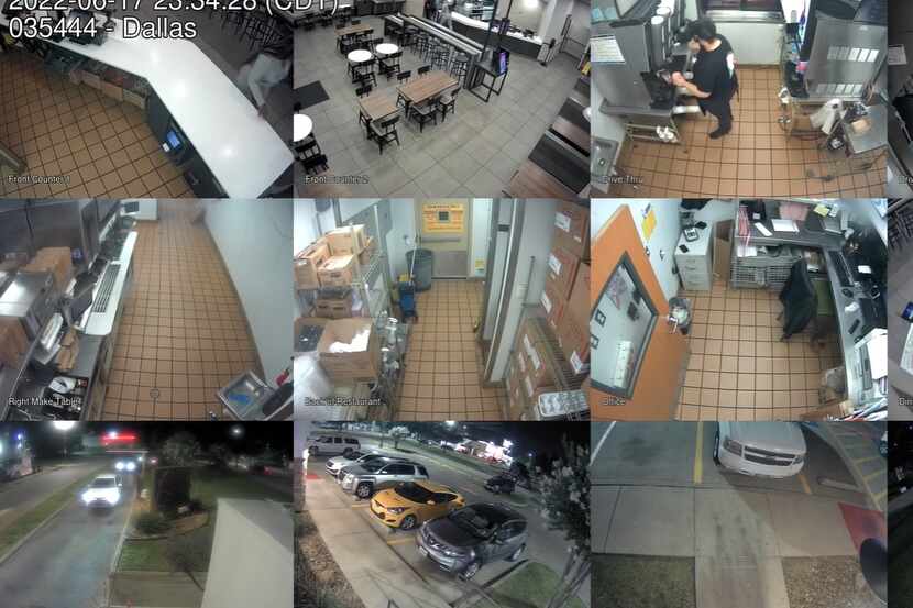 Las imágenes de vigilancia del Taco Bell muestran el momento en que un empleado recoge agua...