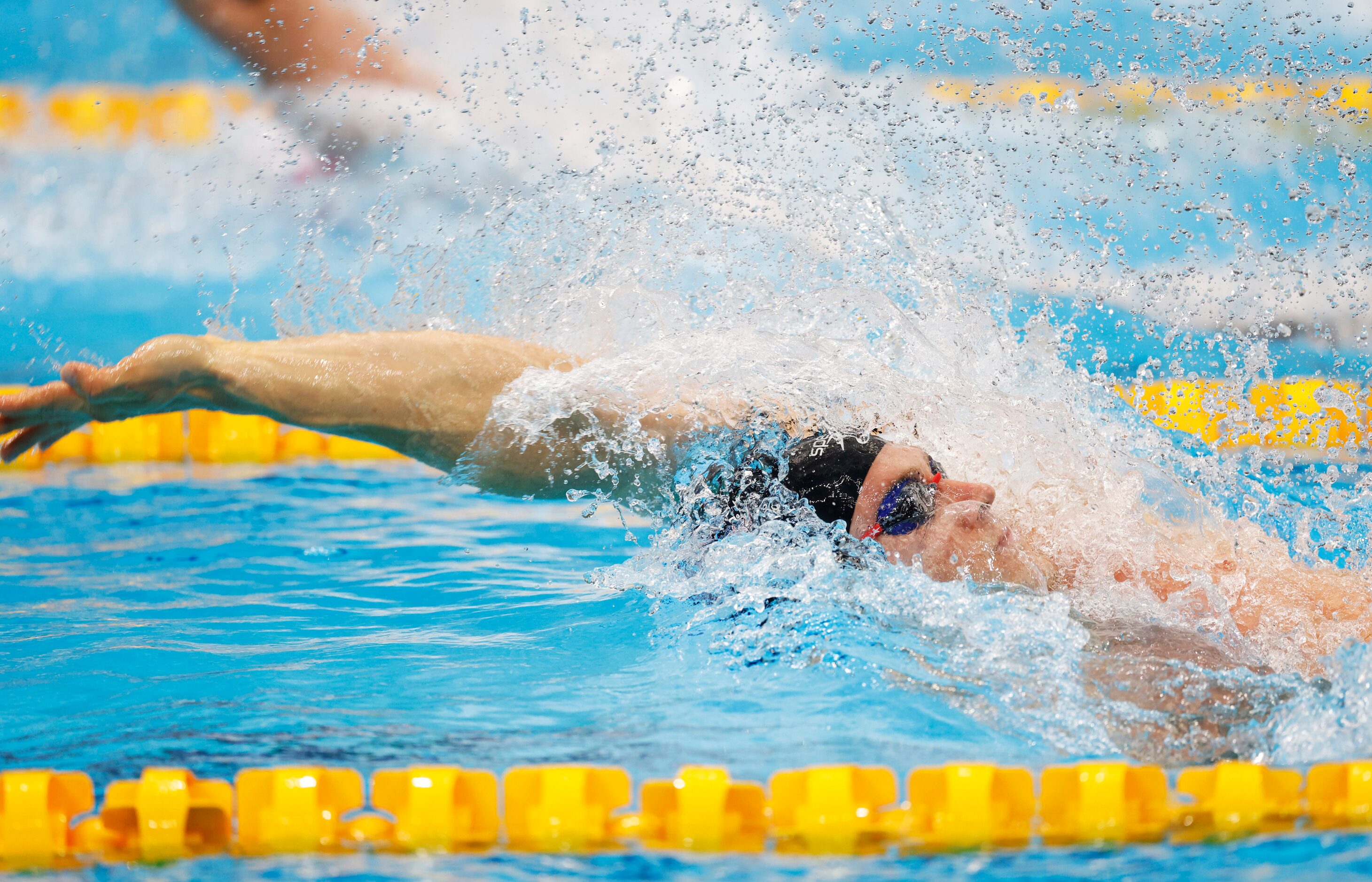 USA’s Ryan Murphy competes in the men’s 100 meter backstroke final during the postponed 2020...