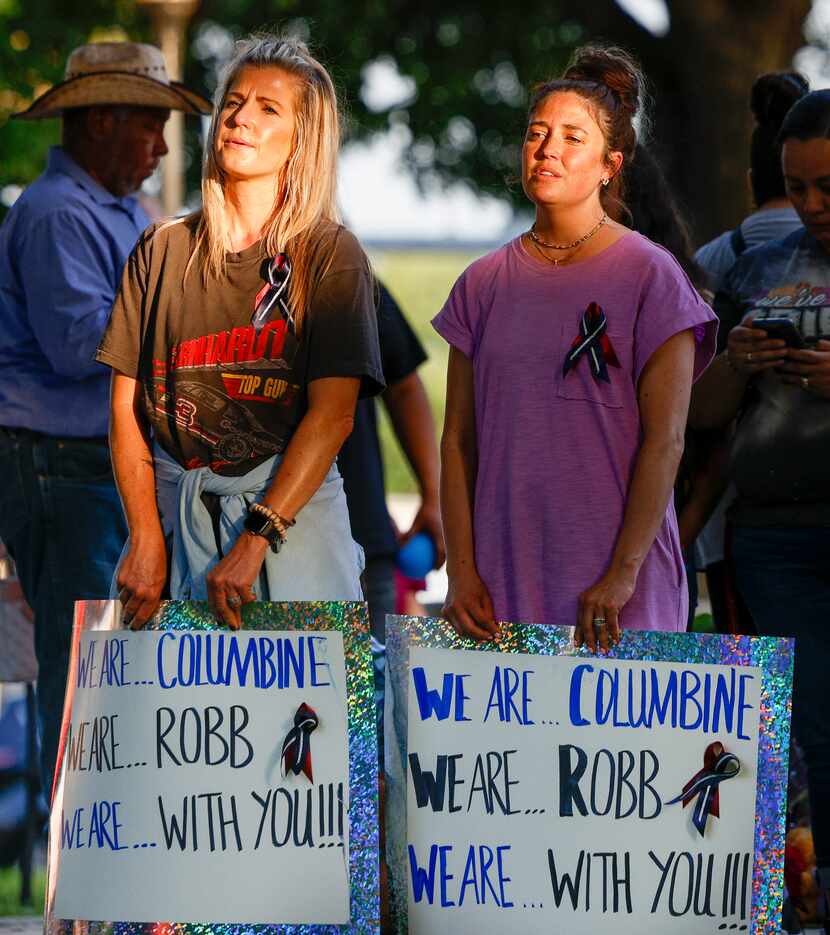 Columbine High School shooting survivors Michele Williams, 41 (left), and Lauren Bohn, 39,...