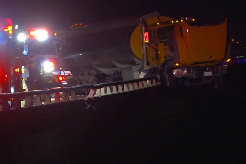 A tanker, which was full of fuel, crashed into an SUV about 2:45 a.m. Tuesday in the...