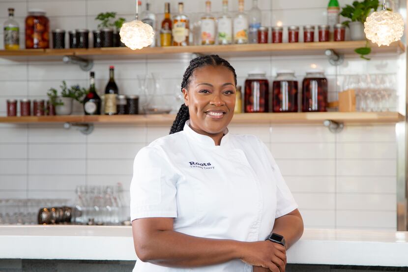Chef-Owner Tiffany Derry at her restaurant, Roots Southern Kitchen, in Farmers Branch.