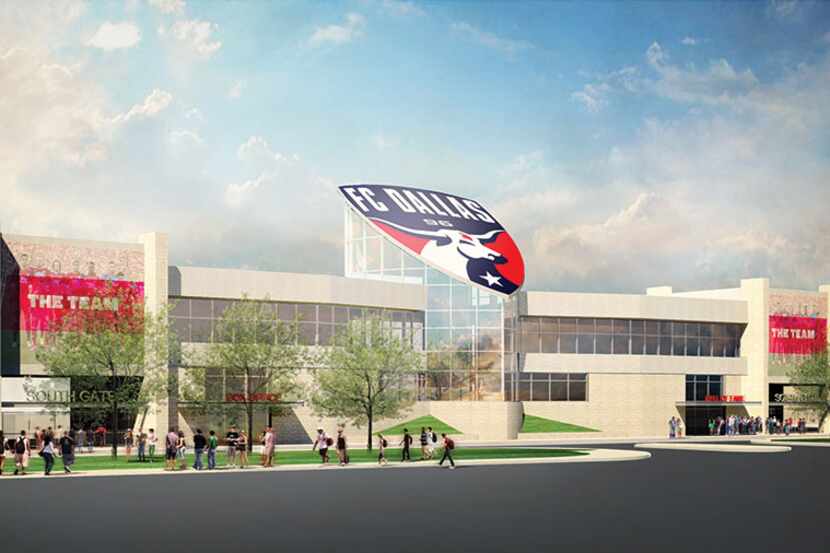 Esta ilustración muestra el plan para la nueva entrada sur al Toyota Stadium, donde estará...