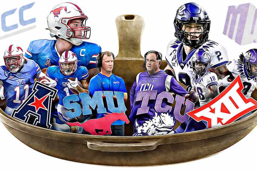 SMU will play TCU in Fort Worth on Saturday, Sept. 23, 2023, in the 102nd annual Battle for...