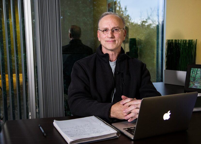 David Pickup, a licensed marriage and family therapist, poses for a portrait at his office...