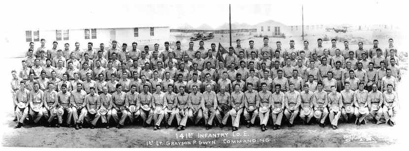 The all Mexican-American Company E of the 141st U.S. Army Infantry, 2nd Battalion, 36th...