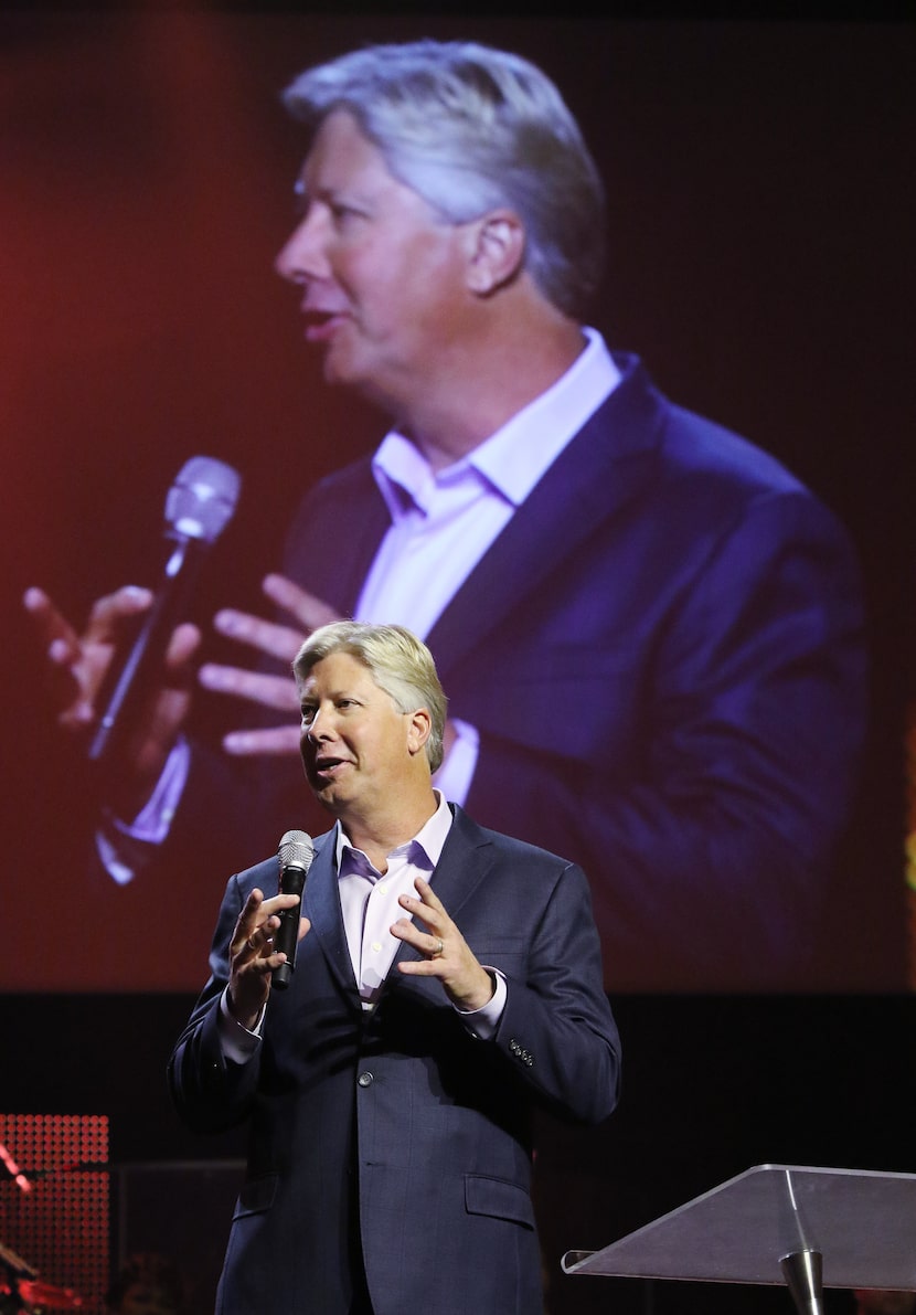 Gateway Church pastor Robert Morris talks in 2016 during The Gathering at Gateway Church in...