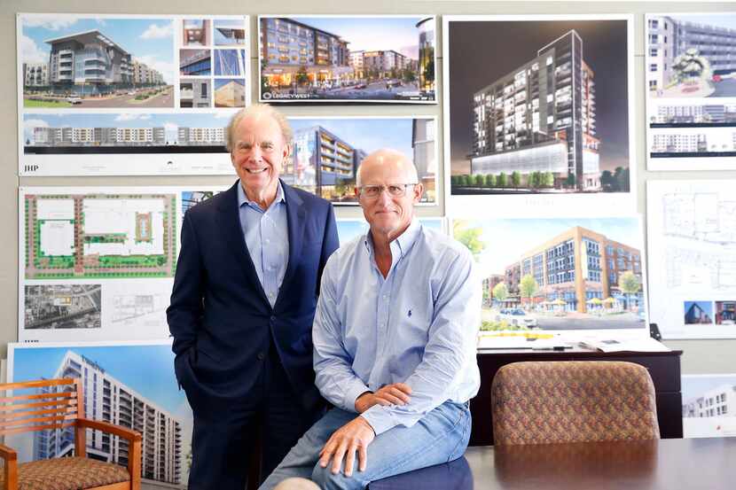 Former Dallas Cowboys players and now real estate partners Roger Staubach (left) and Robert...