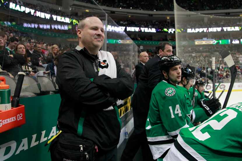 Dave Zeis, Dallas Stars Head Manager during his 1000th game in the first period of NHL...