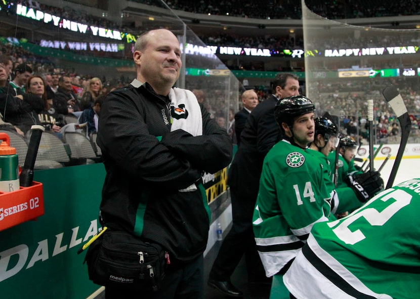 Dave Zeis, Dallas Stars Head Manager during his 1000th game in the first period of NHL...