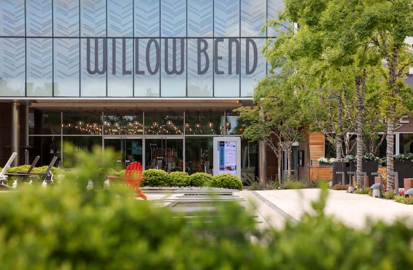 An entrance to The Shops at Willow Bend sits behind The District at Willow Bend in Plano on...