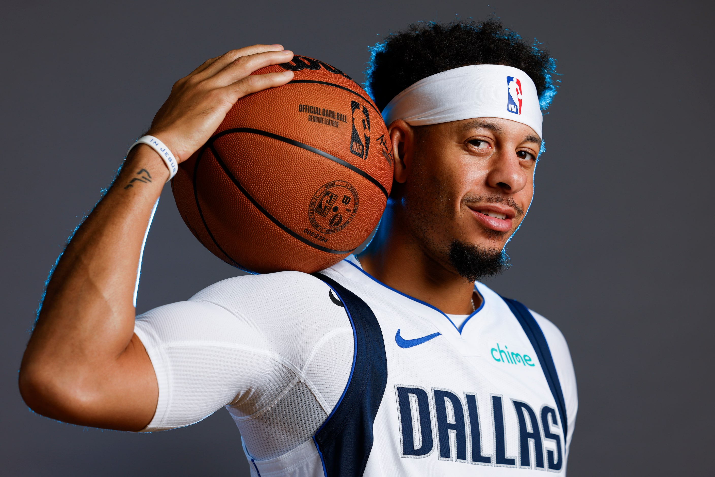 Dallas Mavericks’ Seth Curry poses for a photo during the media day on Friday, Sept. 29,...