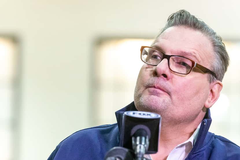 Dallas Mavericks President of Basketball Operations & General Manager Donnie Nelson  gives...