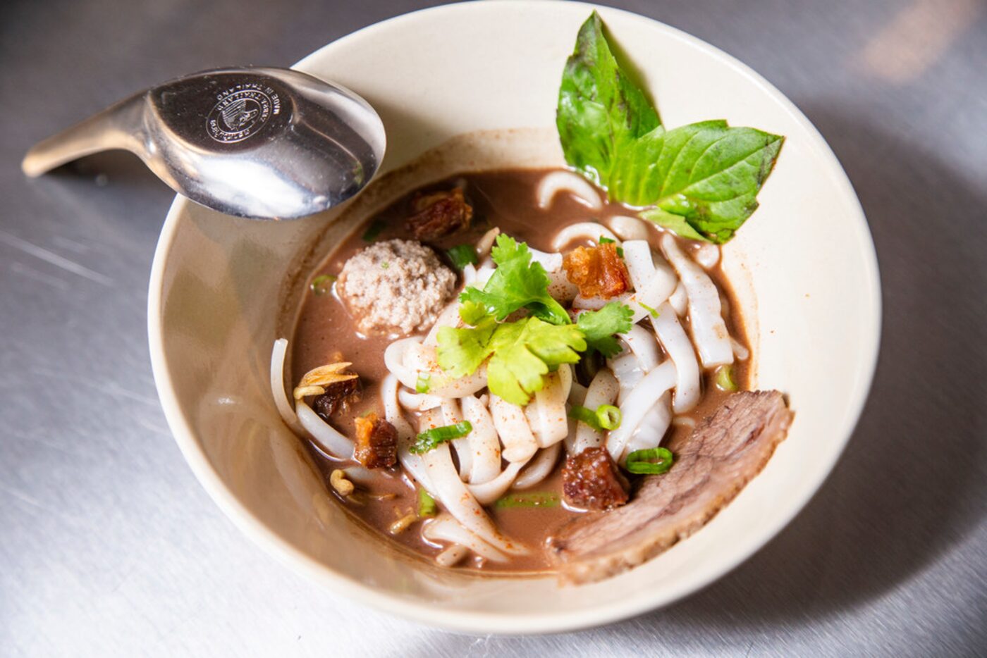 Khao Noodle Shop's signature dish, boat noodles