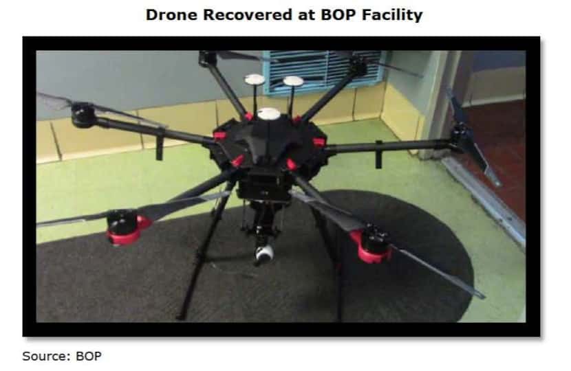The Bureau of Prisons released this photo of a recovered drone used to transport contraband.