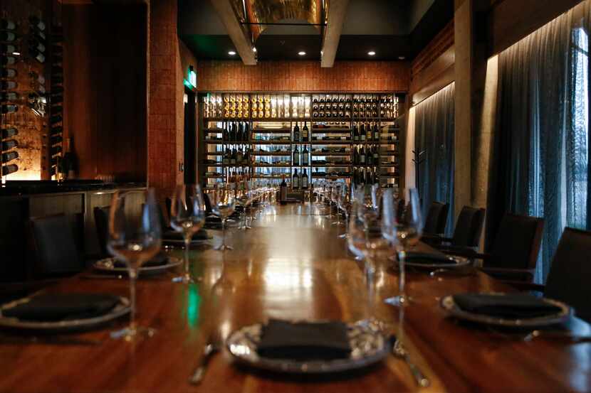 The private room at Don Artemio, a wine cellar, seats 24 people.