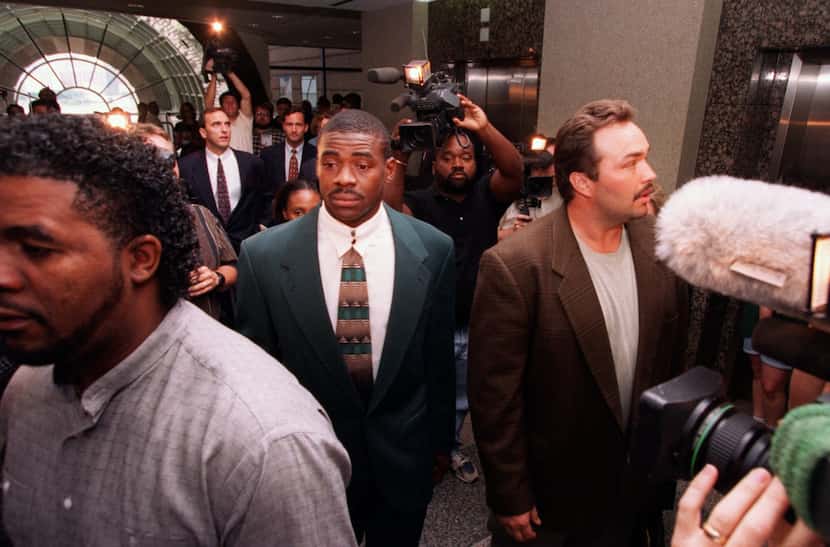 Michael Irvin left the Frank Crowley Courts Building in July 1996 after pleading no contest...