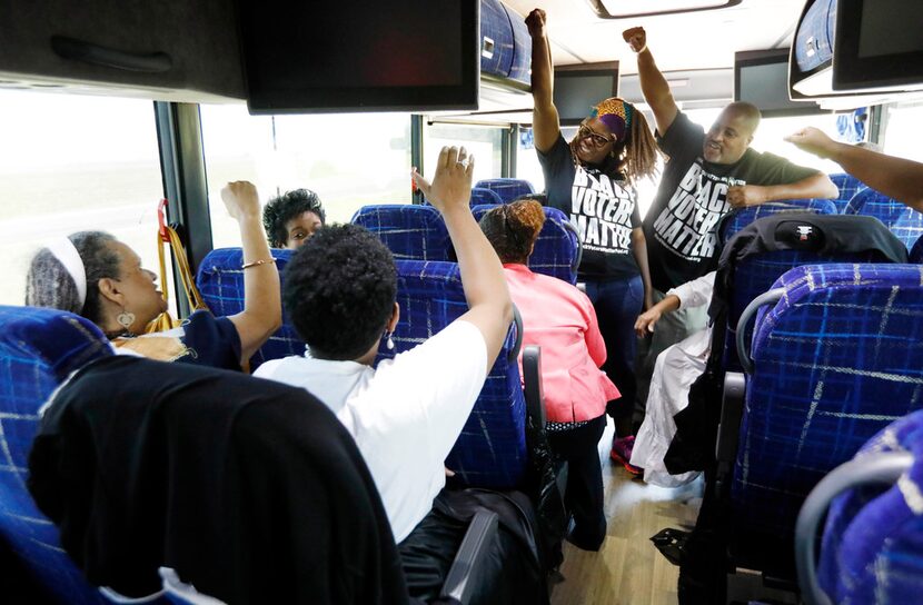 In this Aug. 24, 2018 photo, Black Voters Matter Fund co-founders, LaTosha Brown, left, and...