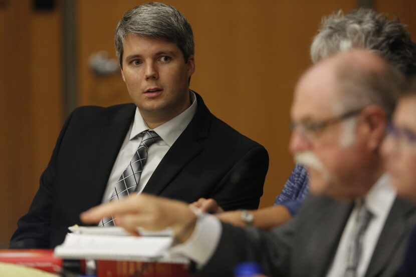 Defendant Jason Lowe during his Collin County murder trial in the death of girlfriend Jessie...