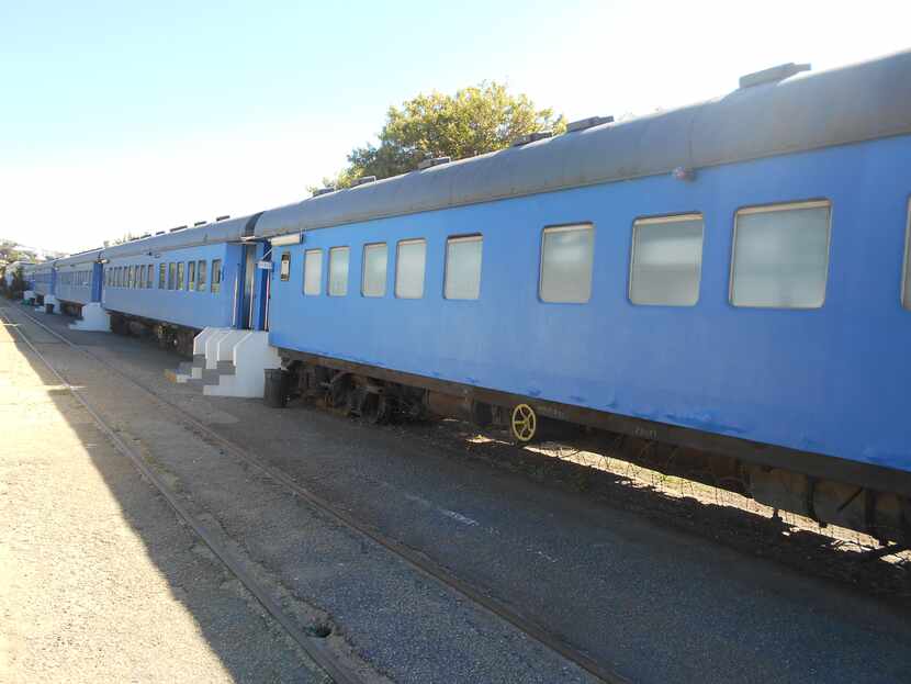 The Santos Express Train in Mossel Bay is a hostel in a former passenger train, with each...