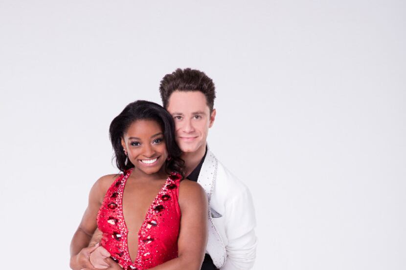 Simone Biles with Sasha Farber from ABC's "Dancing with the Stars." 