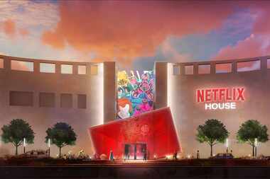A rendering of the exterior of the Netflix House venue set to open at Galleria Dallas in...