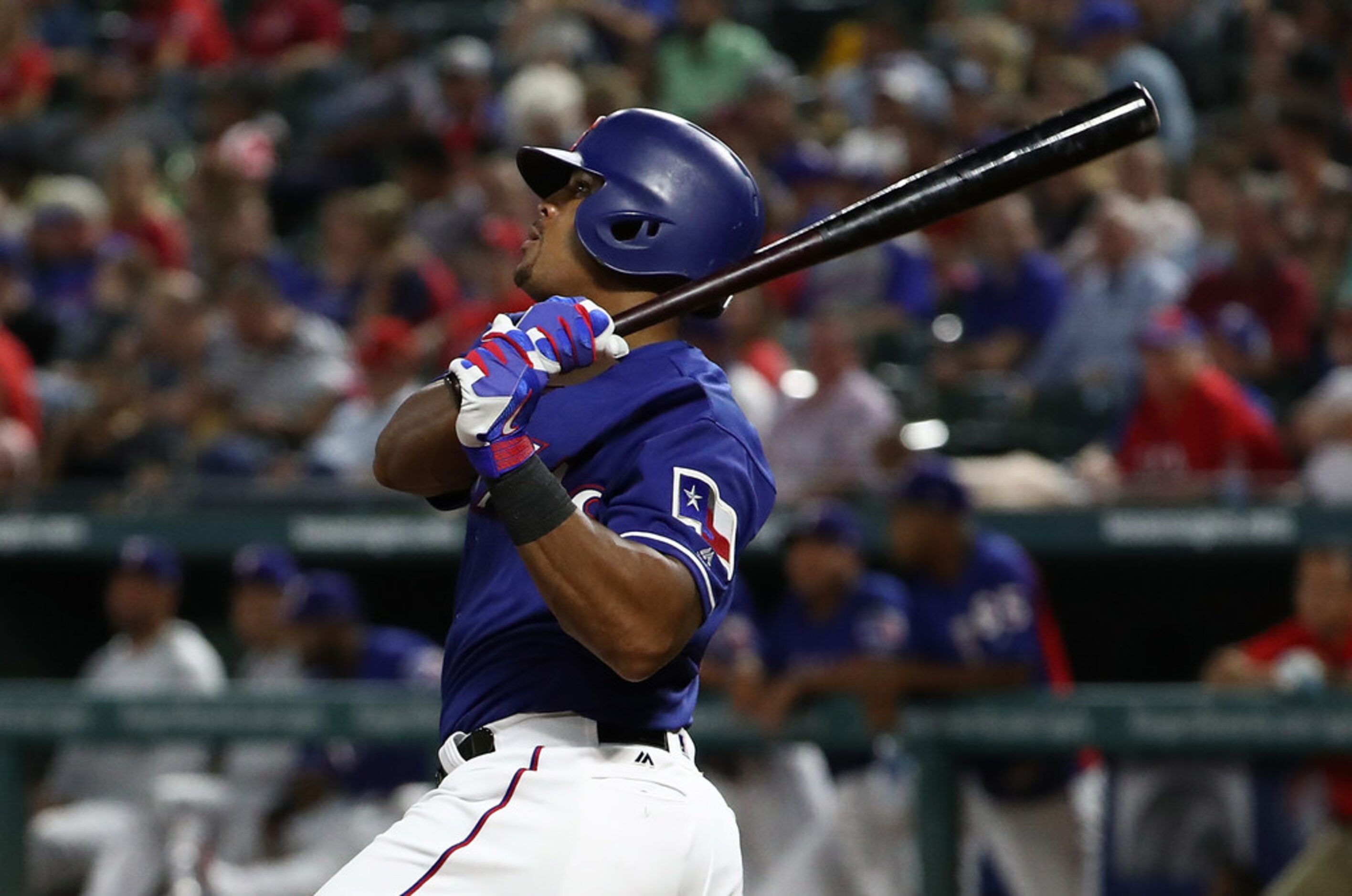 ARLINGTON, TX - SEPTEMBER 04:  Adrian Beltre #29 of the Texas Rangers hits a homerun against...