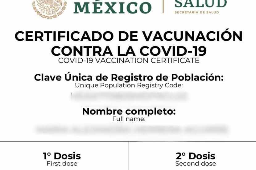 As  es como se ve el certificado de de comprobante de vacunaci n emitido por el gobierno...