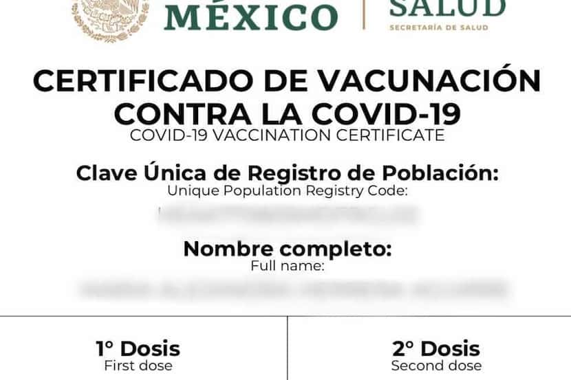 As  es como se ve el certificado de de comprobante de vacunaci n emitido por el gobierno...