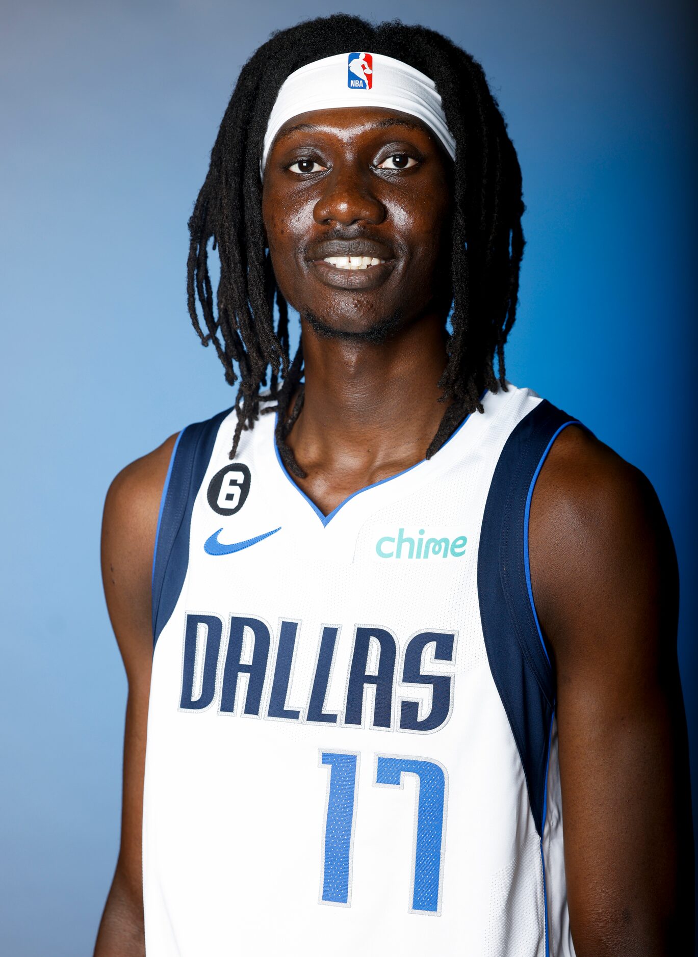 Dallas Mavericks’ Mouhamadou Gueye is photographed during the media day at American Airlines...