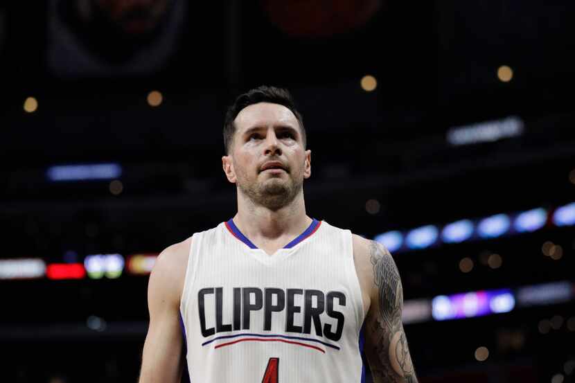 Los Angeles Clippers' JJ Redick look son during the second half of an NBA basketball game...