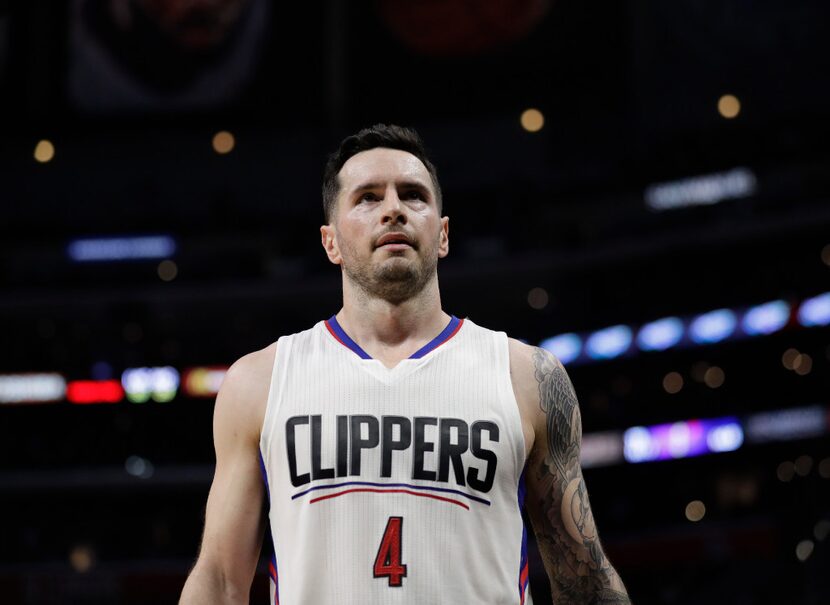 Los Angeles Clippers' JJ Redick look son during the second half of an NBA basketball game...