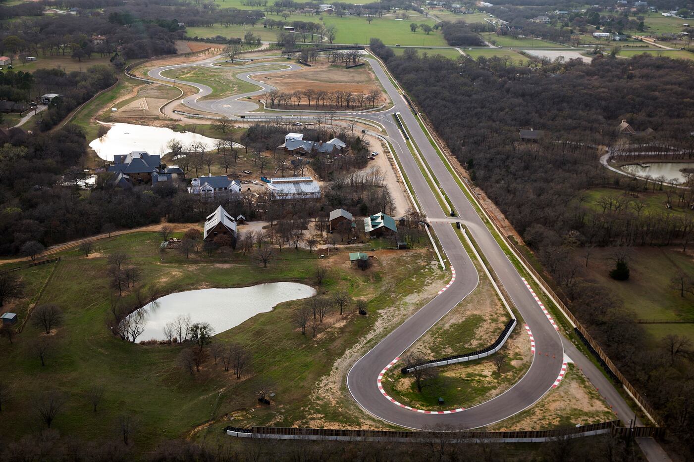 The site of the Toyota executive retreat in Denton County includes a racetrack and buildings...