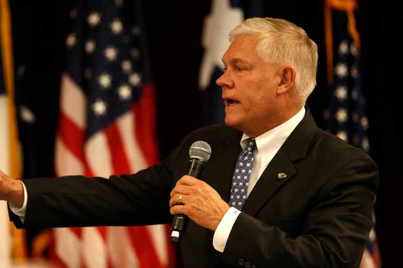 US Rep. Pete Sessions makes a victory speech at a Dallas County Republican watch party at...