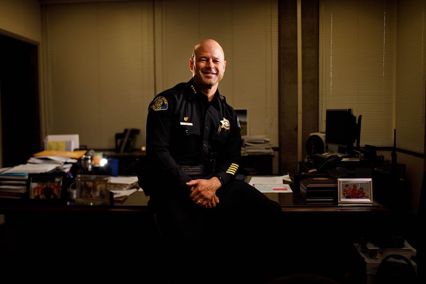 A portrait of San Jose police chief Eddie Garcia in his office in San Jose, Calif., on...